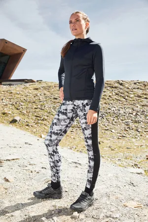 Damen Sport Hoody mit Zip Black