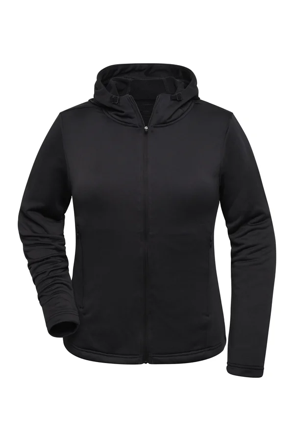 Damen Sport Hoody mit Zip Black