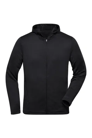 Herren Sport Hoody mit Zip Black