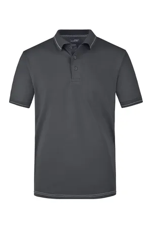 Men´s Elastic Polo graphite/white