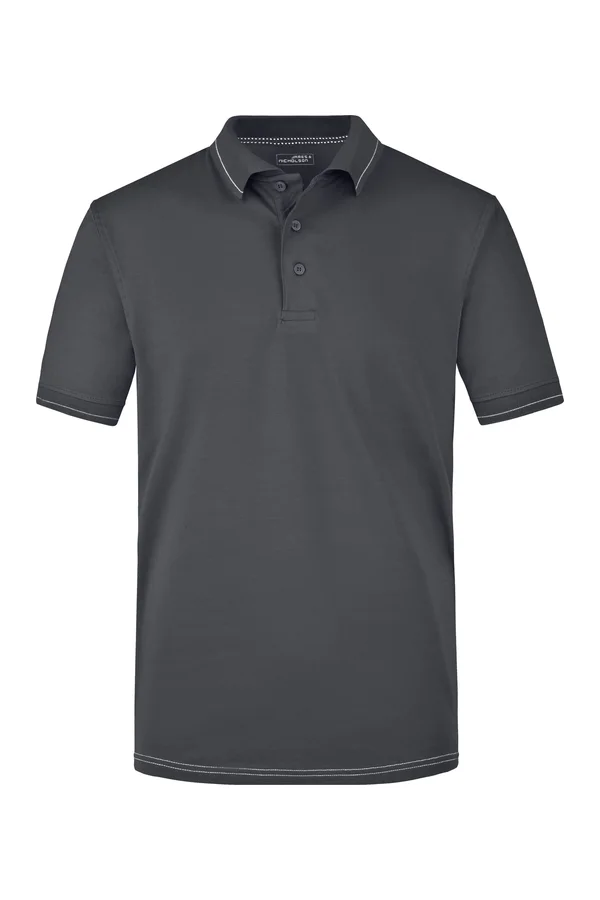 Men´s Elastic Polo graphite/white