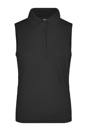 Damen Polo ärmellos Black