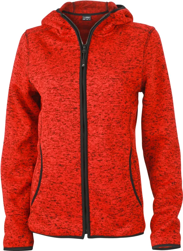 Damen Strickfleece Kapuzenjacke