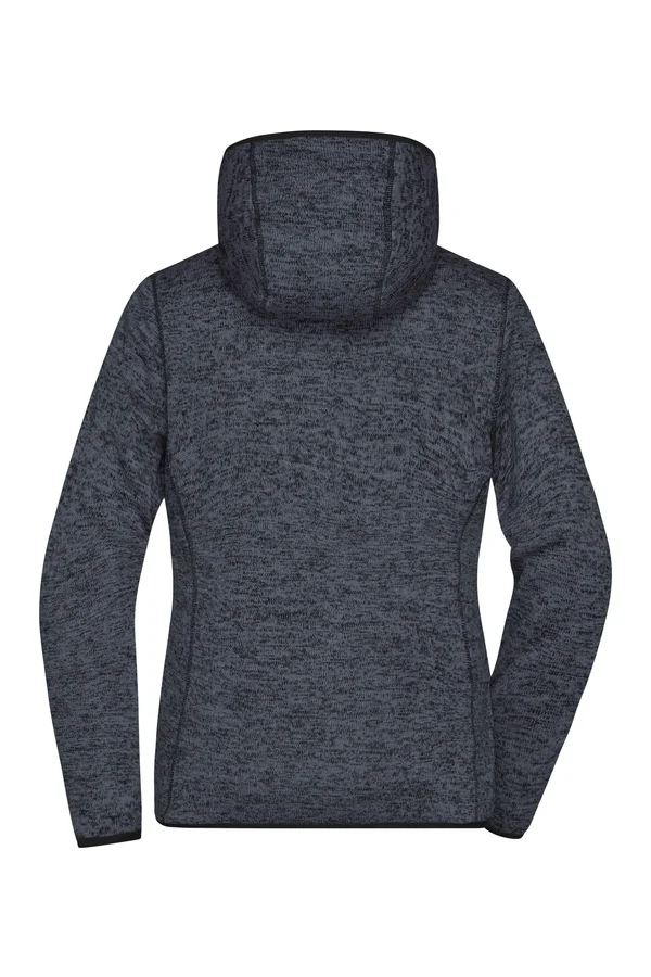 Ladies´ Knitted Fleece Hoody dark melange/black