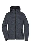 Ladies´ Knitted Fleece Hoody dark melange/black