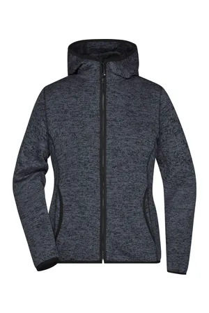 Ladies´ Knitted Fleece Hoody dark melange/black