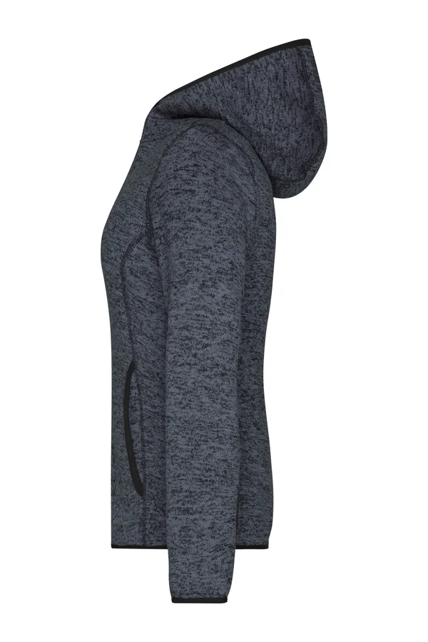 Ladies´ Knitted Fleece Hoody dark melange/black