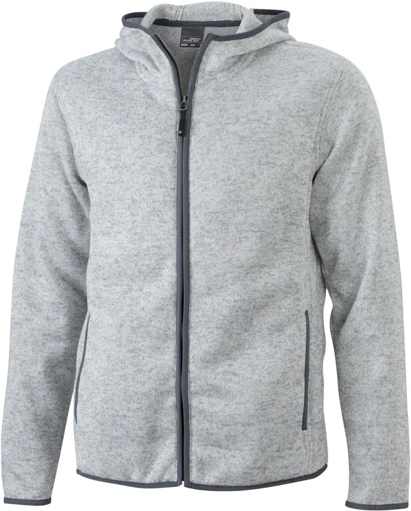 Herren Strickfleece Kapuzenjacke