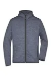 Men´s Knitted Fleece Hoody denim melange/black