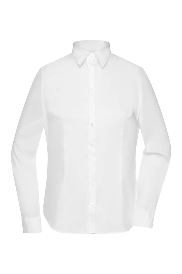 Twill Bluse langarm White