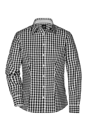 Ladies´ Checked Blouse Black / White