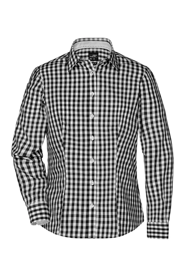 Ladies´ Checked Blouse Black / White