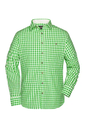Men´s Traditional Shirt Green / White