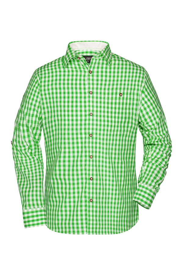 Men´s Traditional Shirt Green / White