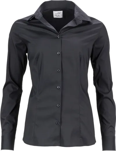 Popeline Slim Fit Bluse