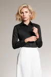 Popeline Slim Fit Bluse Black