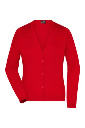Damen V-Ausschnitt Cardigan Red