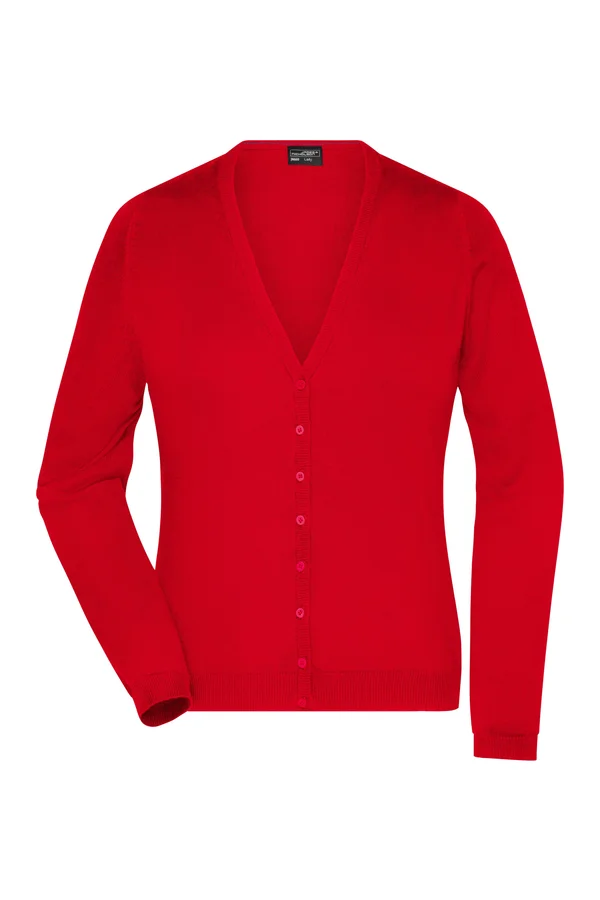 Damen V-Ausschnitt Cardigan Red