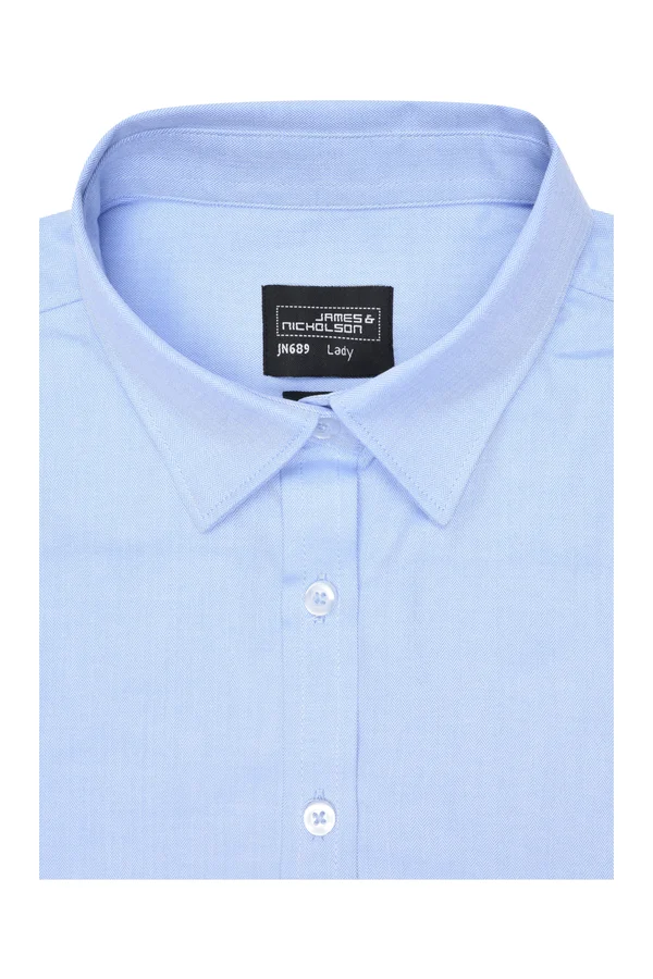 Herringbone Bluse langarm Light Blue