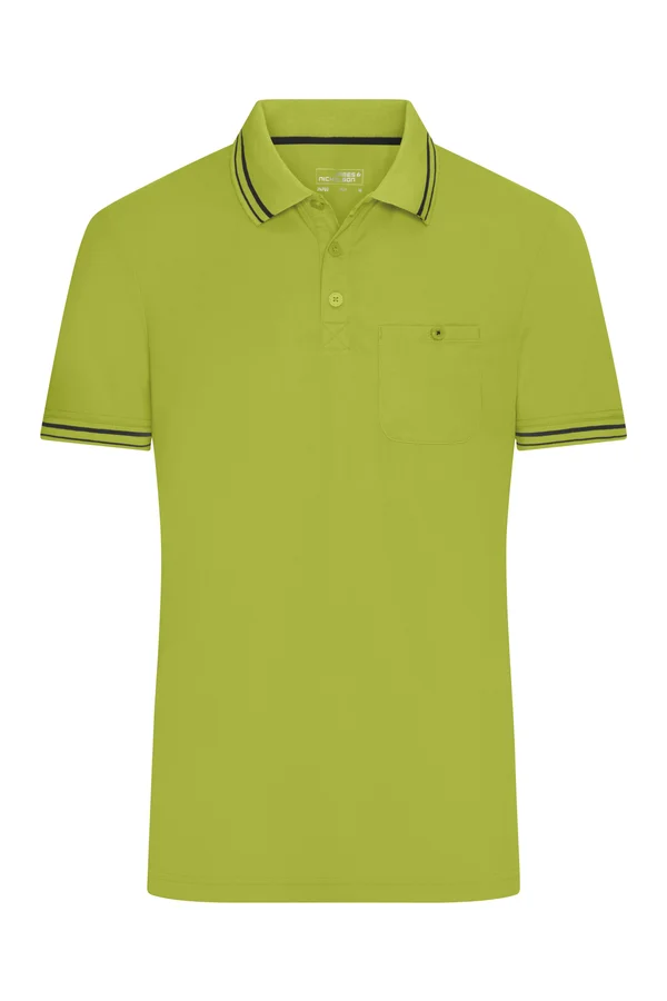 Herren Funktions Polo acid yellow/carbon