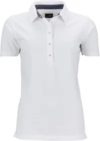 Damen Piqué Polo mit Kragenbesatz