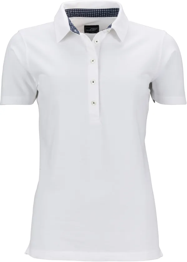 Damen Piqué Polo mit Kragenbesatz
