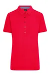Damen Piqué Polo mit Kragenbesatz red/blue white