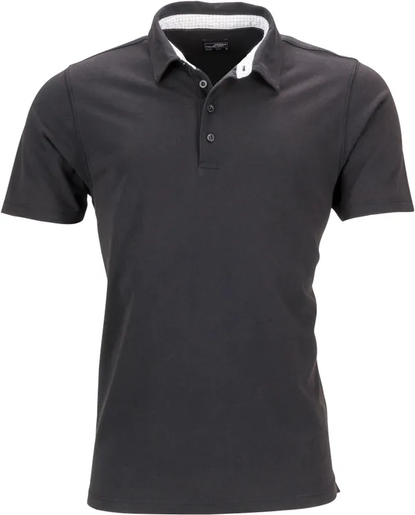 Herren Piqué Polo mit Kragenbesatz