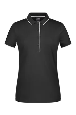 Ladies´ Polo Stripe Black / Silver