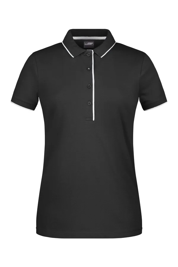 Ladies´ Polo Stripe Black / Silver