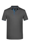 Men´s Polo Stripe graphite/aqua