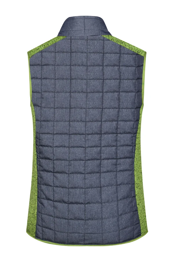 Ladies´ Knitted Hybrid Vest kiwi melange/anthracite melange
