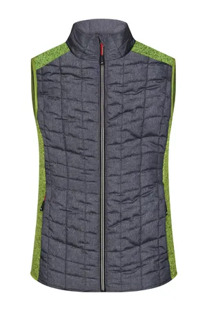 Ladies´ Knitted Hybrid Vest kiwi melange/anthracite melange
