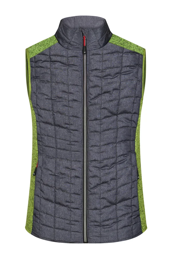 Ladies´ Knitted Hybrid Vest kiwi melange/anthracite melange