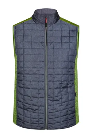 Men´s Knitted Hybrid Vest kiwi melange/anthracite melange