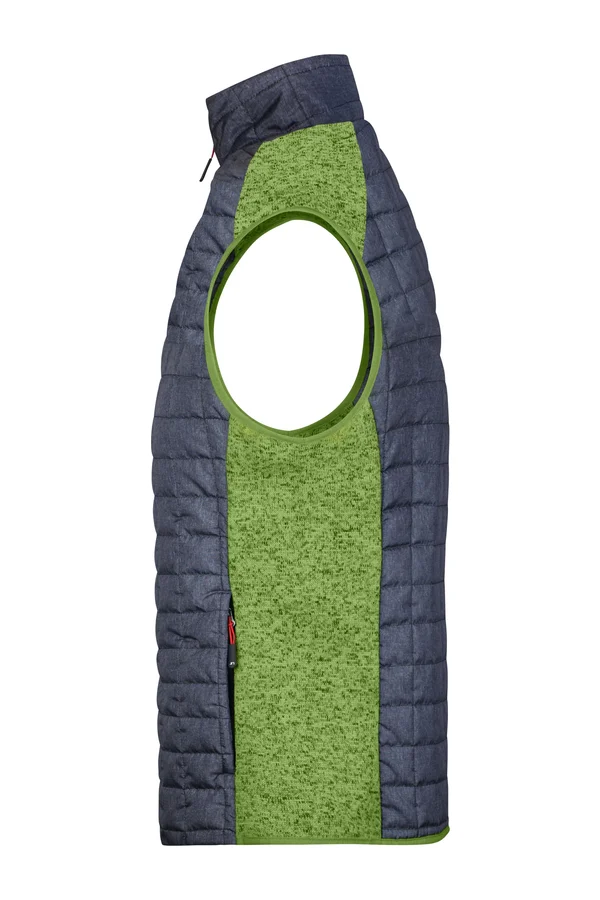 Men´s Knitted Hybrid Vest kiwi melange/anthracite melange