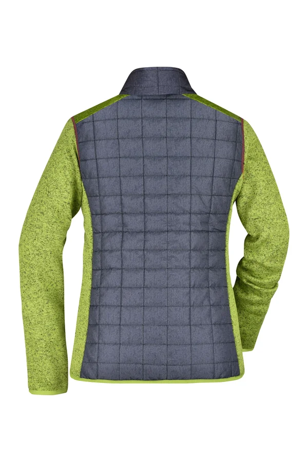Ladies´ Knitted Hybrid Jacket kiwi melange/anthracite melange