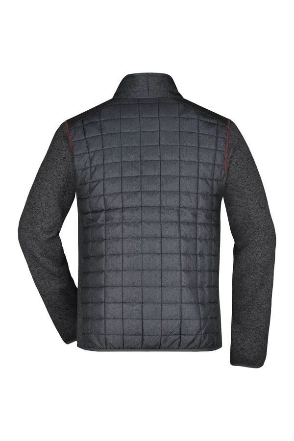 Men´s Knitted Hybrid Jacket grey melange/anthracite melange