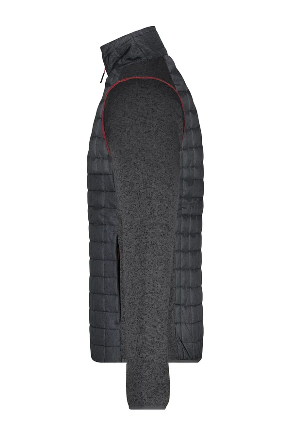 Men´s Knitted Hybrid Jacket grey melange/anthracite melange