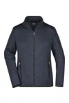 Ladies´ Knitted Fleece Jacket dark grey melange/silver