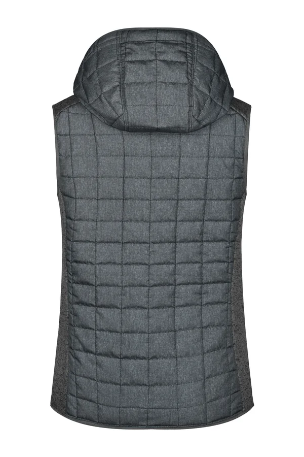 Ladies´ Knitted Hybrid Vest grey melange/anthracite melange