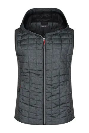 Ladies´ Knitted Hybrid Vest grey melange/anthracite melange