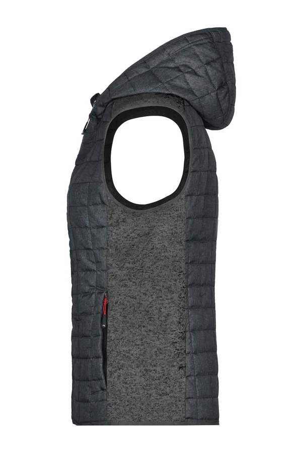 Ladies´ Knitted Hybrid Vest grey melange/anthracite melange