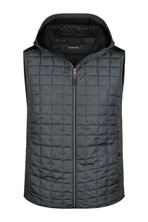 Men´s Knitted Hybrid Vest grey melange/anthracite melange