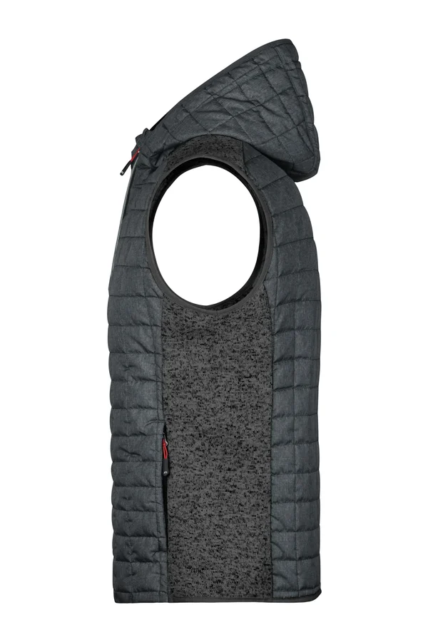 Men´s Knitted Hybrid Vest grey melange/anthracite melange