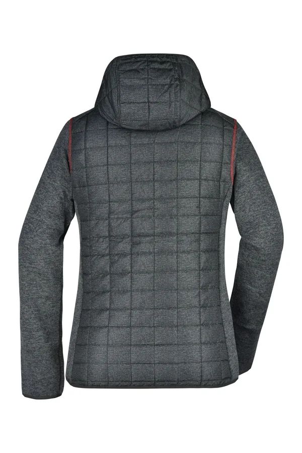 Ladies´ Knitted Hybrid Jacket grey melange/anthracite melange