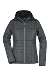 Ladies´ Knitted Hybrid Jacket grey melange/anthracite melange