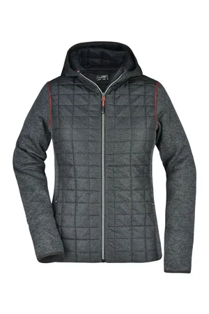 Ladies´ Knitted Hybrid Jacket grey melange/anthracite melange