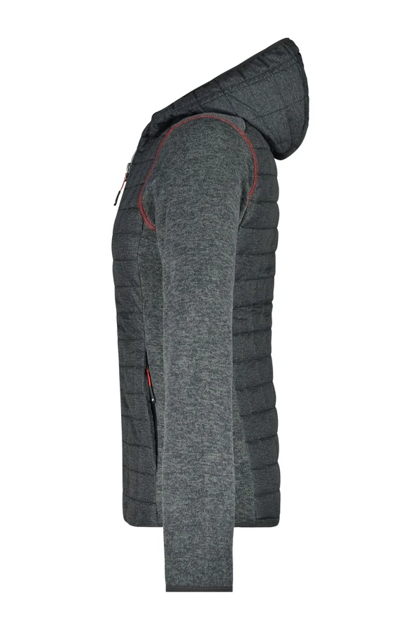 Ladies´ Knitted Hybrid Jacket grey melange/anthracite melange