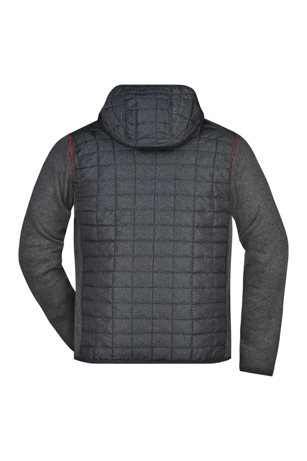Men´s Knitted Hybrid Jacket grey melange/anthracite melange